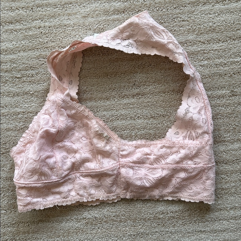 Intimately Free People Racerback Bralette Women's Lace Galloon Size Small Pink - Picture 3 of 15